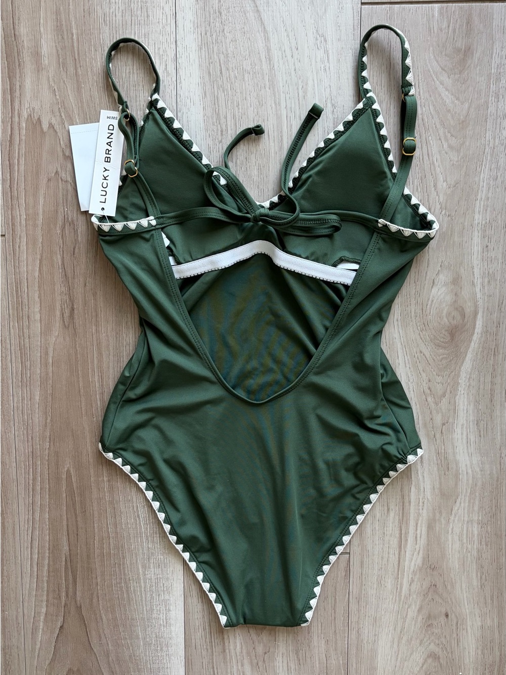 Lucky Brand Olive One-Piece Swimsuit NWT Size Small - Picture 2 of 2
